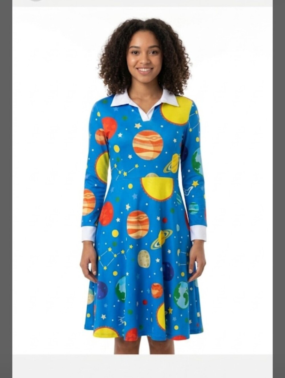Unbranded Celestial Planets Midi Dress Size Medium